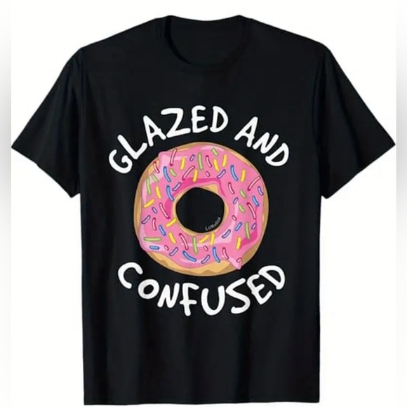 Other - Pink Sprinkled Donuts Lover 100% Cotton Black‎ Funny Tee T-Shirt Men’s Sz XL NEW